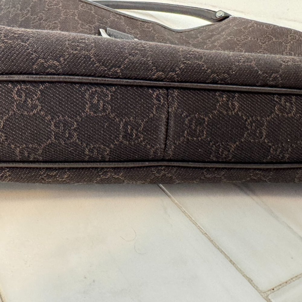 𝅺GUCCI Jackie GG monogram D-Ring hobo medium dark brown - Picture 6 of 10